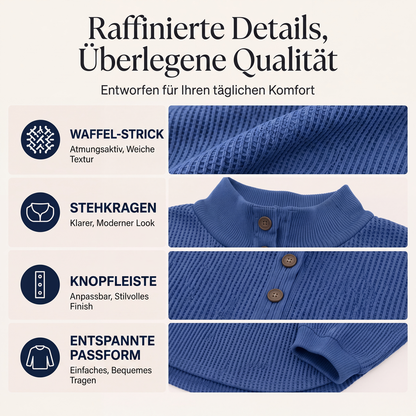 🔥Heiß begehrt! Jetzt sichern!🔥 Damen Waffelstrick Henley Sweatshirt