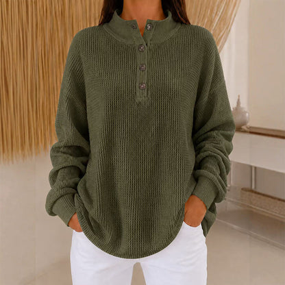 🔥Heiß begehrt! Jetzt sichern!🔥 Damen Waffelstrick Henley Sweatshirt