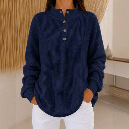 🔥Heiß begehrt! Jetzt sichern!🔥 Damen Waffelstrick Henley Sweatshirt