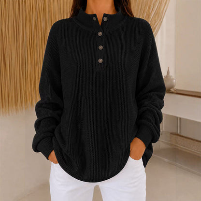 🔥Heiß begehrt! Jetzt sichern!🔥 Damen Waffelstrick Henley Sweatshirt