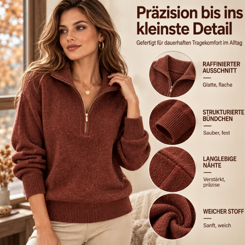 ⚡Flash-Sale! Solange der Vorrat reicht!⚡ Damen Freizeit einfarbiges Halbzip-Sweatshirt