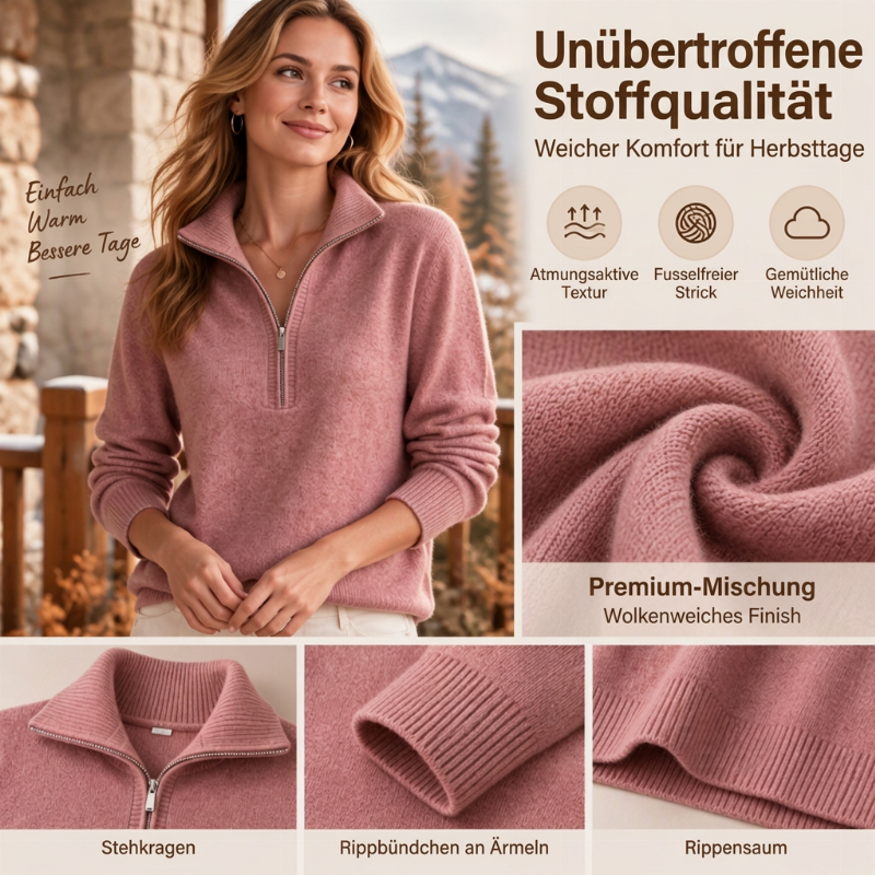 ⚡Flash-Sale! Solange der Vorrat reicht!⚡ Damen Freizeit einfarbiges Halbzip-Sweatshirt