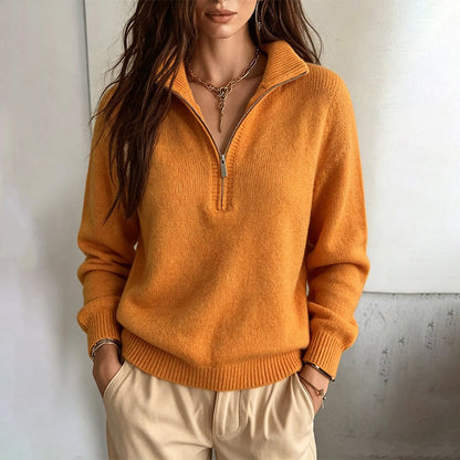 ⚡Flash-Sale! Solange der Vorrat reicht!⚡ Damen Freizeit einfarbiges Halbzip-Sweatshirt