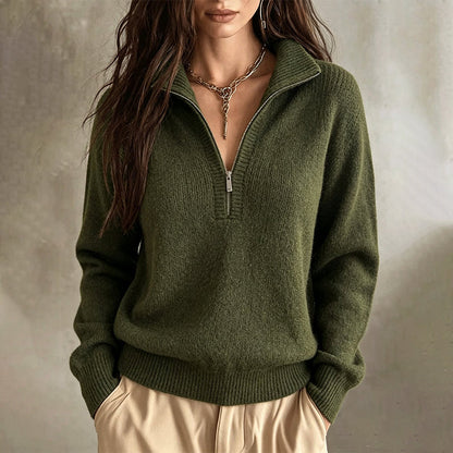 ⚡Flash-Sale! Solange der Vorrat reicht!⚡ Damen Freizeit einfarbiges Halbzip-Sweatshirt