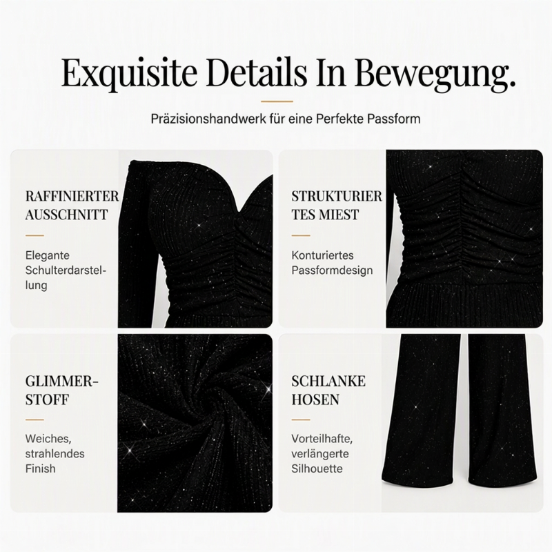 🔥Kundenfavorit!🔥 Damen schicker Trägerfreier Jumpsuit mit Pailletten