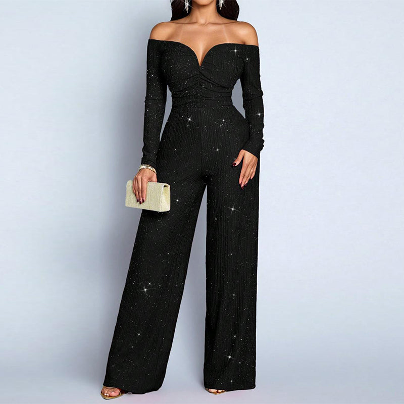 🔥Kundenfavorit!🔥 Damen schicker Trägerfreier Jumpsuit mit Pailletten