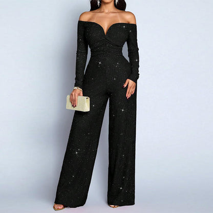 🔥Kundenfavorit!🔥 Damen schicker Trägerfreier Jumpsuit mit Pailletten
