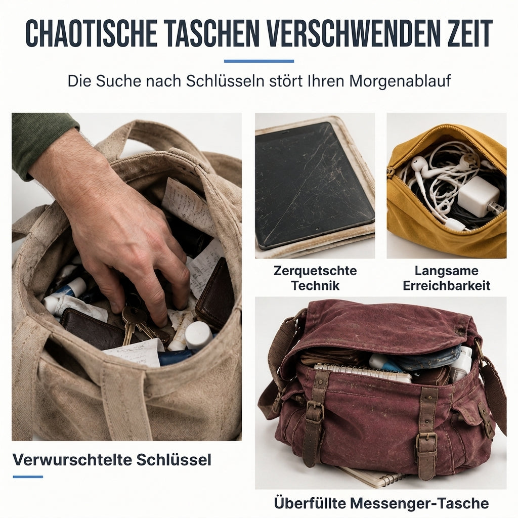 Herren Umhängetasche mit großem Fassungsvermögen, langlebige Business Casual Schultertasche mit mehreren Taschen