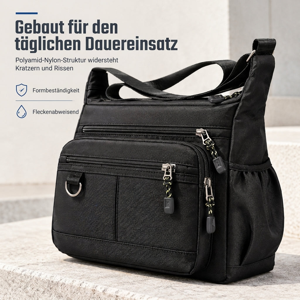 Herren Umhängetasche mit großem Fassungsvermögen, langlebige Business Casual Schultertasche mit mehreren Taschen