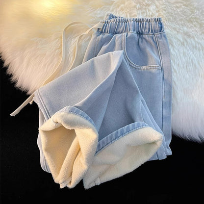 📢🎉50%Rabatt!!!🛍️✨Wärmegefütterte geradbeinige Denim-Jeans für Damen