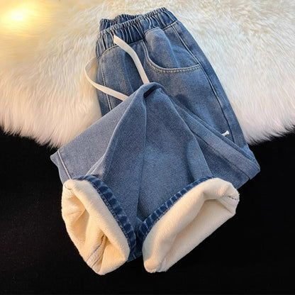 📢🎉50%Rabatt!!!🛍️✨Wärmegefütterte geradbeinige Denim-Jeans für Damen