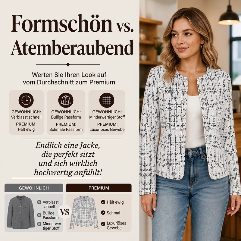 Damen Vintage schmal geschnittene Tweedjacke