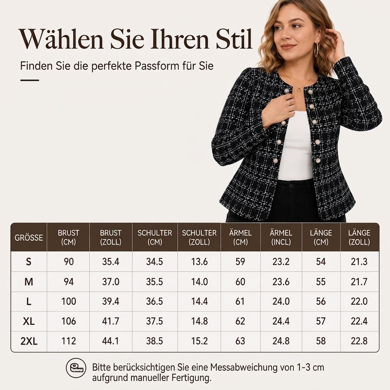 Damen Vintage schmal geschnittene Tweedjacke