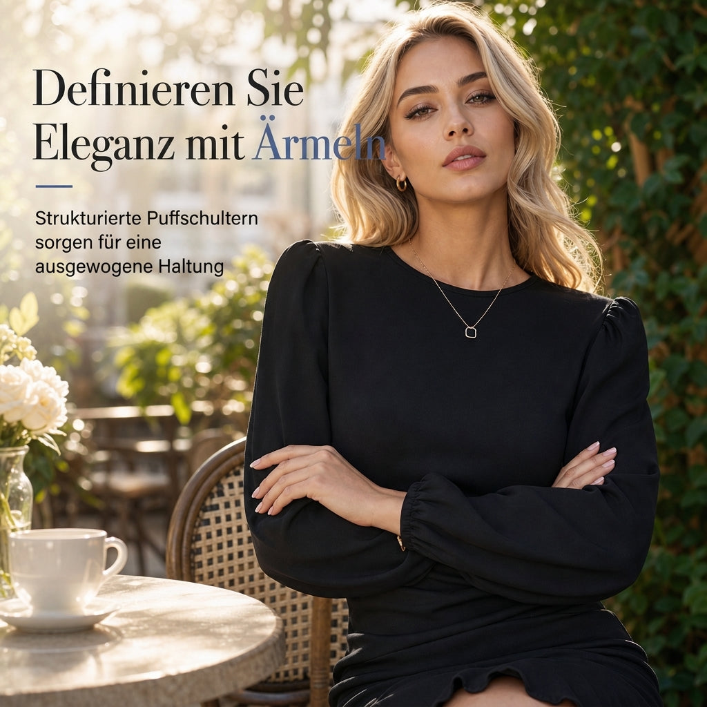 🔥Heiß begehrt! Jetzt sichern!🔥 Damen einfarbiges Puffärmel-Bodycon-Kleid