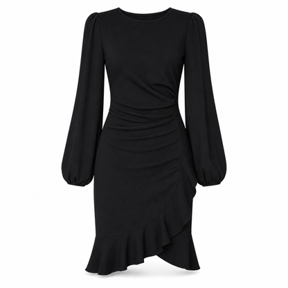 🔥Heiß begehrt! Jetzt sichern!🔥 Damen einfarbiges Puffärmel-Bodycon-Kleid