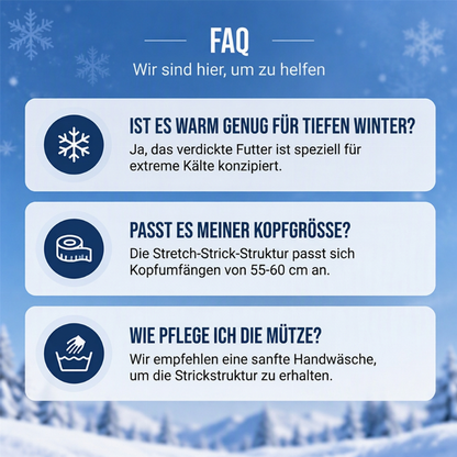 Herren Winter Strickmütze mit Schirm und Ohrenklappen