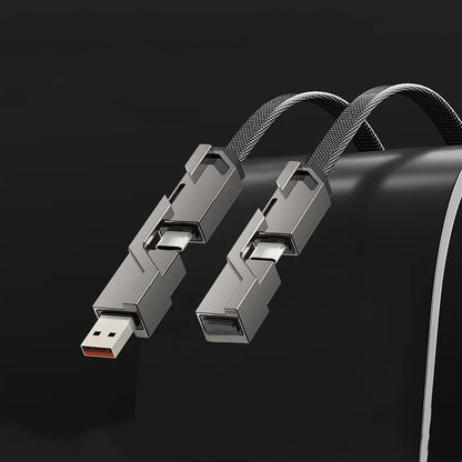 🔥4-in-1 flaches, geflochtenes Anti-Tangle-Ladekabel mit Klettverschluss🔥（Kaufen Sie einen, erhalten Sie einen gratis）