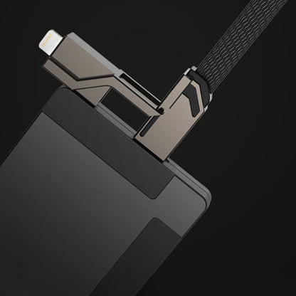 🔥4-in-1 flaches, geflochtenes Anti-Tangle-Ladekabel mit Klettverschluss🔥（Kaufen Sie einen, erhalten Sie einen gratis）