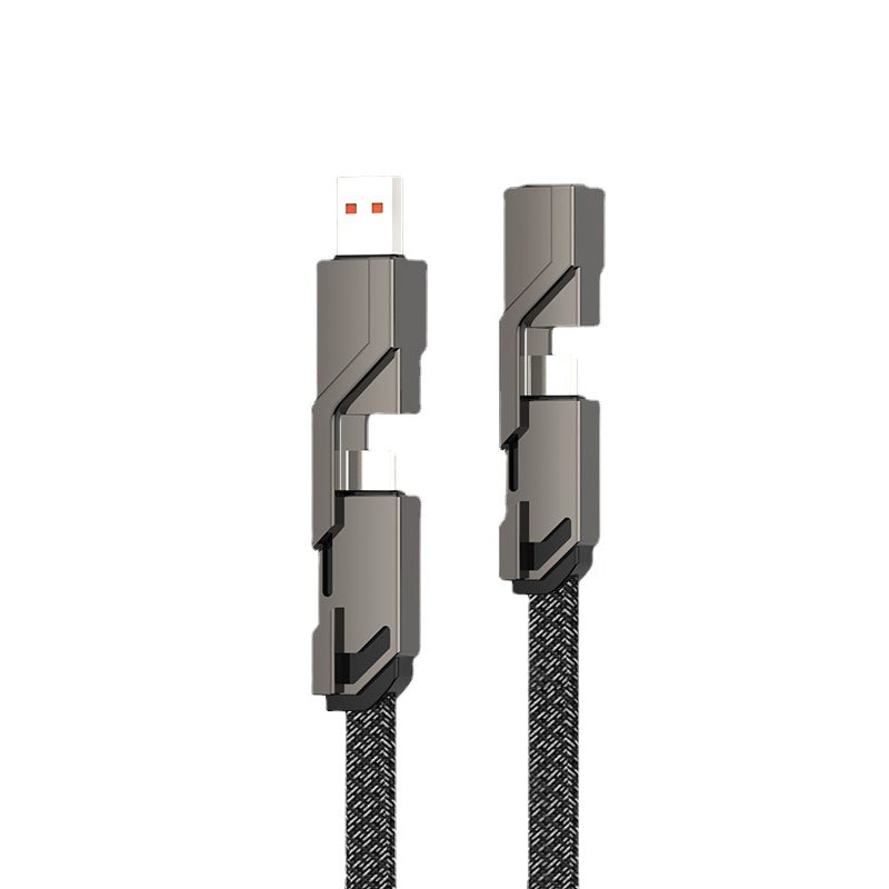 🔥4-in-1 flaches, geflochtenes Anti-Tangle-Ladekabel mit Klettverschluss🔥（Kaufen Sie einen, erhalten Sie einen gratis）