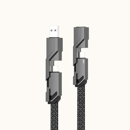 🔥4-in-1 flaches, geflochtenes Anti-Tangle-Ladekabel mit Klettverschluss🔥（Kaufen Sie einen, erhalten Sie einen gratis）